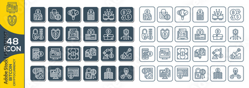 BITCOIN CRYTOCURRENCY ICON SET DESIGN