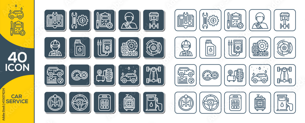 car service icon set design car service icon set design