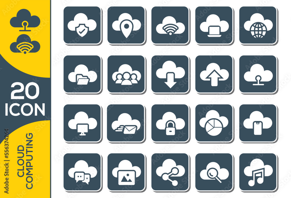 cloud computing icon set design