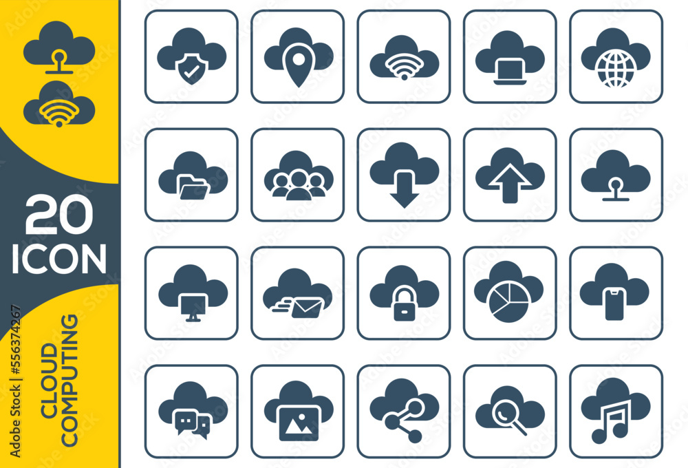 cloud computing icon set design cloud computing icon set design