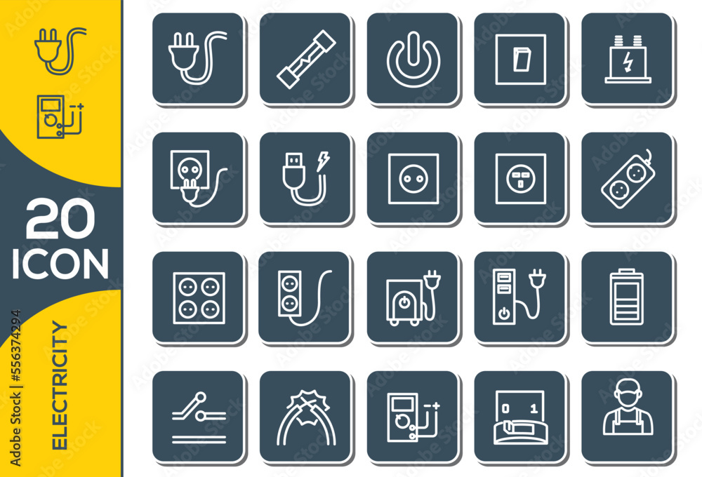 electricity icon set design electricity icon set design