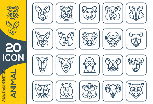 animal icon set design