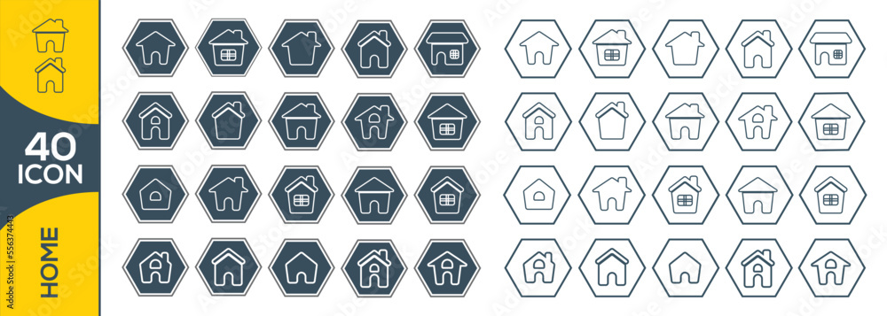 Fototapeta premium HOME ICON SET DESIGN