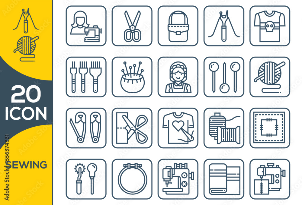 SEWING ICON SET DESIGN SEWING ICON SET DESIGN