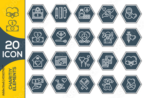 CHARITIY ELEMENTS ICON SET DESIGN