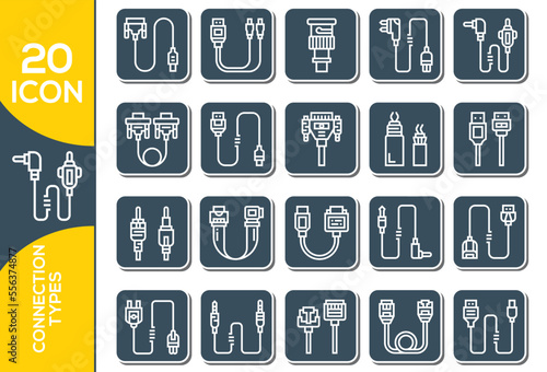 CONNECTION TYPES ICON SET DESIGN