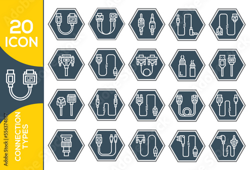 CONNECTION TYPES ICON SET DESIGN