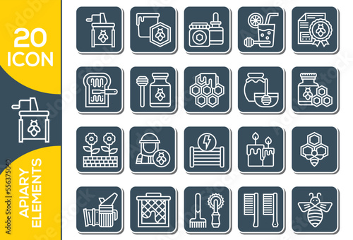 APIARY ELEMENTS ICON SET DESIGN