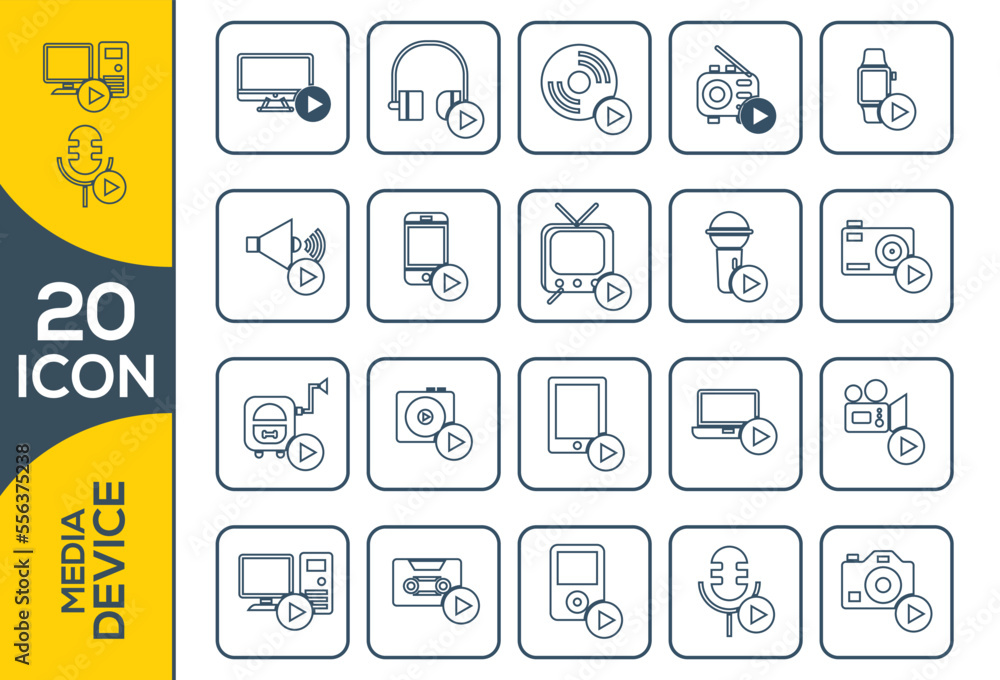 MEDIA DEVICE ICON SET DESIGN MEDIA DEVICE ICON SET DESIGN
