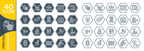 gynecology icon set design