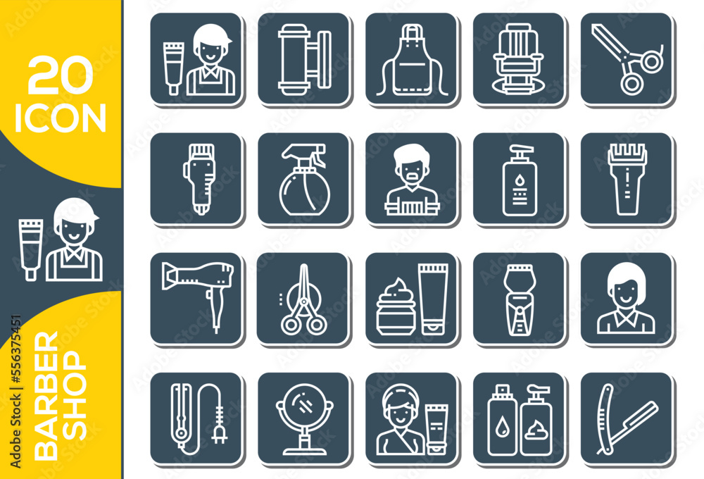 BARBER SHOP ICON SET DESIGN BARBER SHOP ICON SET DESIGN