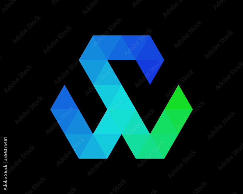 Letter WS SW Triangle Polygonal Geometric Futuristic Modern Vibrant Colorful Icon Vector Logo Design Letter WS SW Triangle Polygonal Geometric Futuristic Modern Vibrant Colorful Icon Vector Logo Design