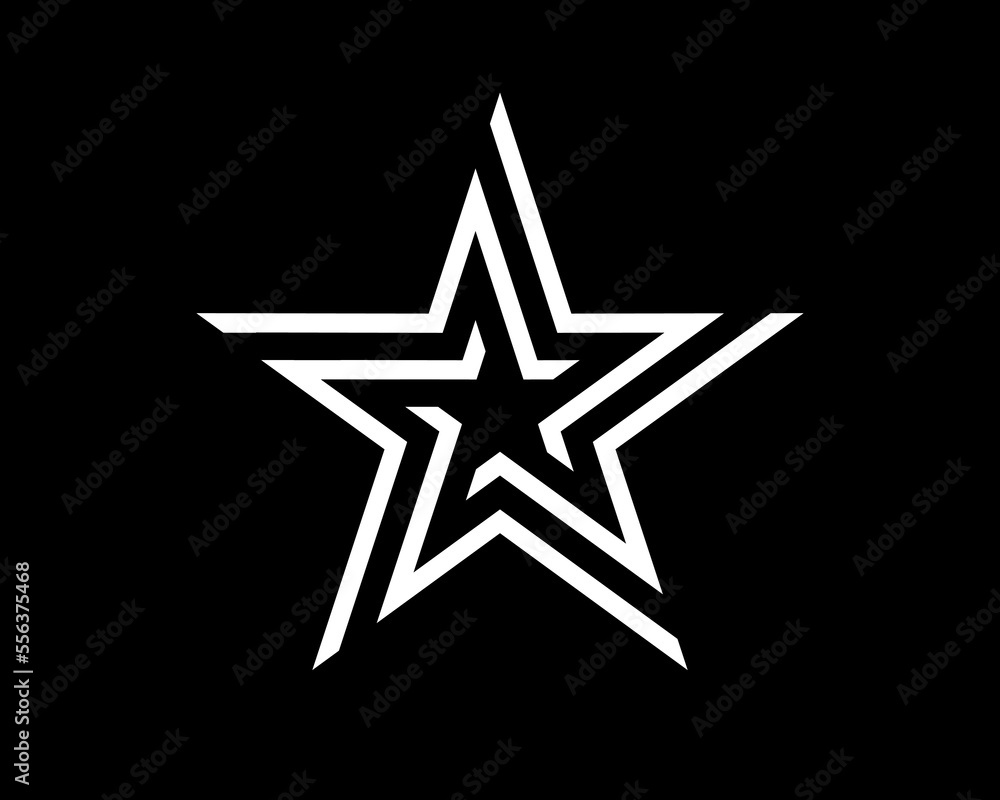 Obraz premium Star Illusion Line Geometric Symmetric Sparkle Modern Futuristic Abstract Icon Vector Logo Design