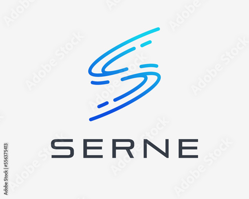 Letter S Innovation Technology Digital Solution Line Abstract Modern Futuristic Vector Logo Design
