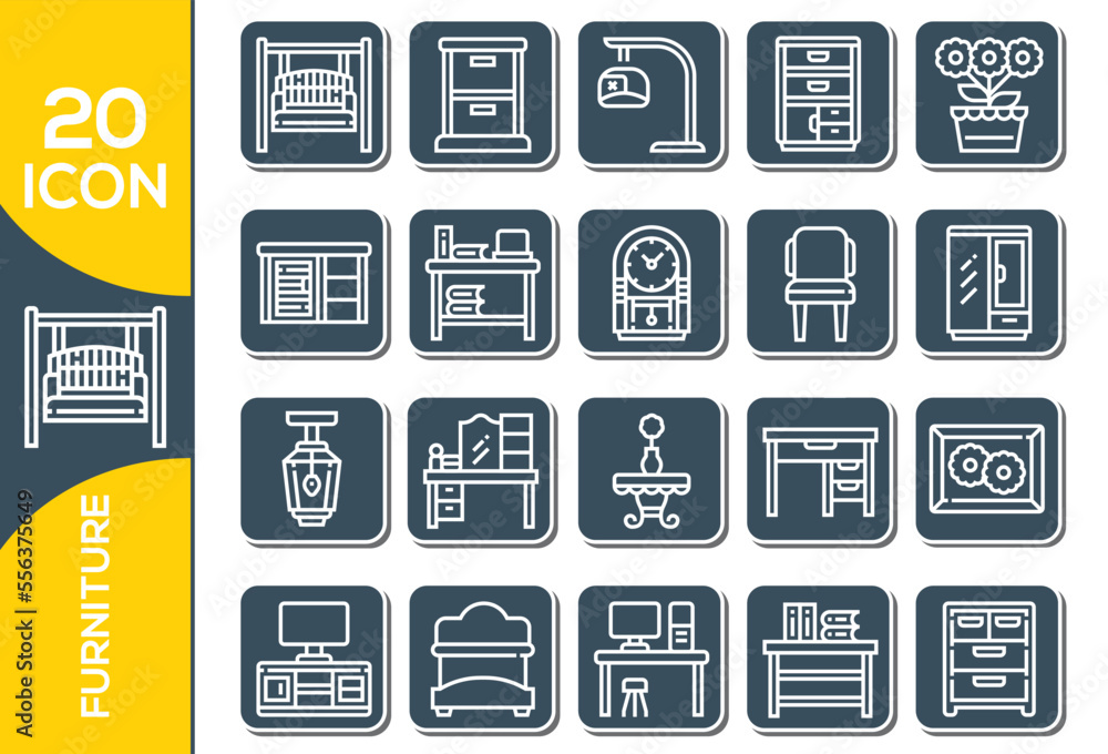 FURNITURE ICON SET DESIGN FURNITURE ICON SET DESIGN