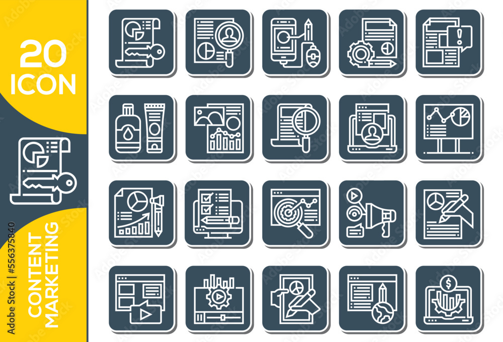 content marketing icon set design content marketing icon set design