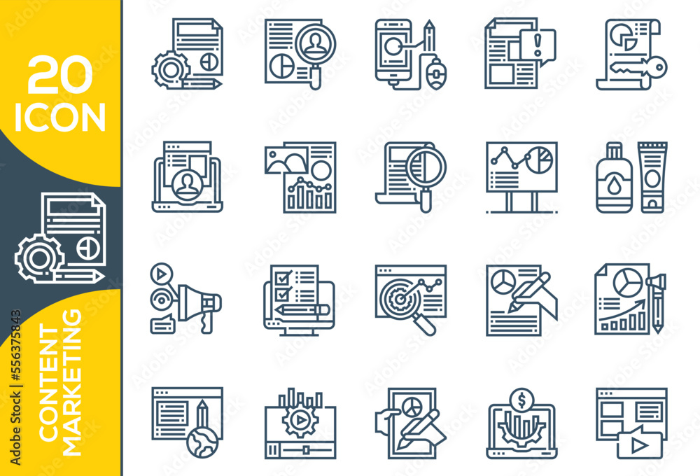 content marketing icon set design content marketing icon set design