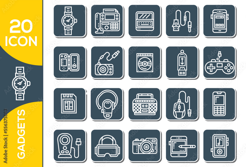 gadgets icon set design gadgets icon set design