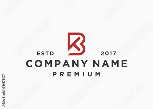 initial letter bk or kb logo design vector illustration template photo