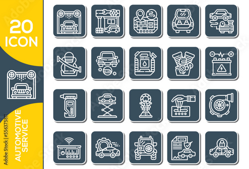 AUTOMOTIVE SERVICE ICON SET DESIGN