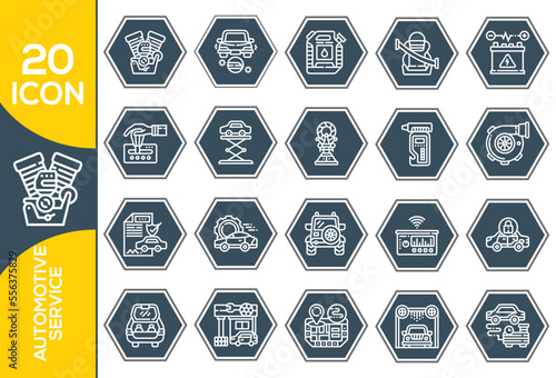 AUTOMOTIVE SERVICE ICON SET DESIGN