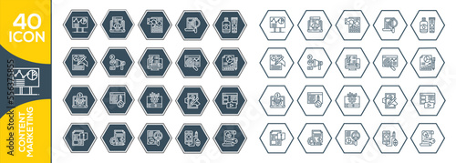 content marketing icon set design