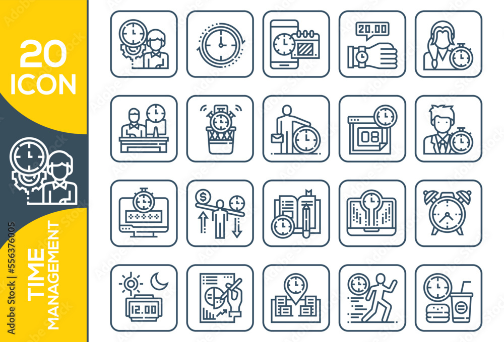 time management icon set design time management icon set design
