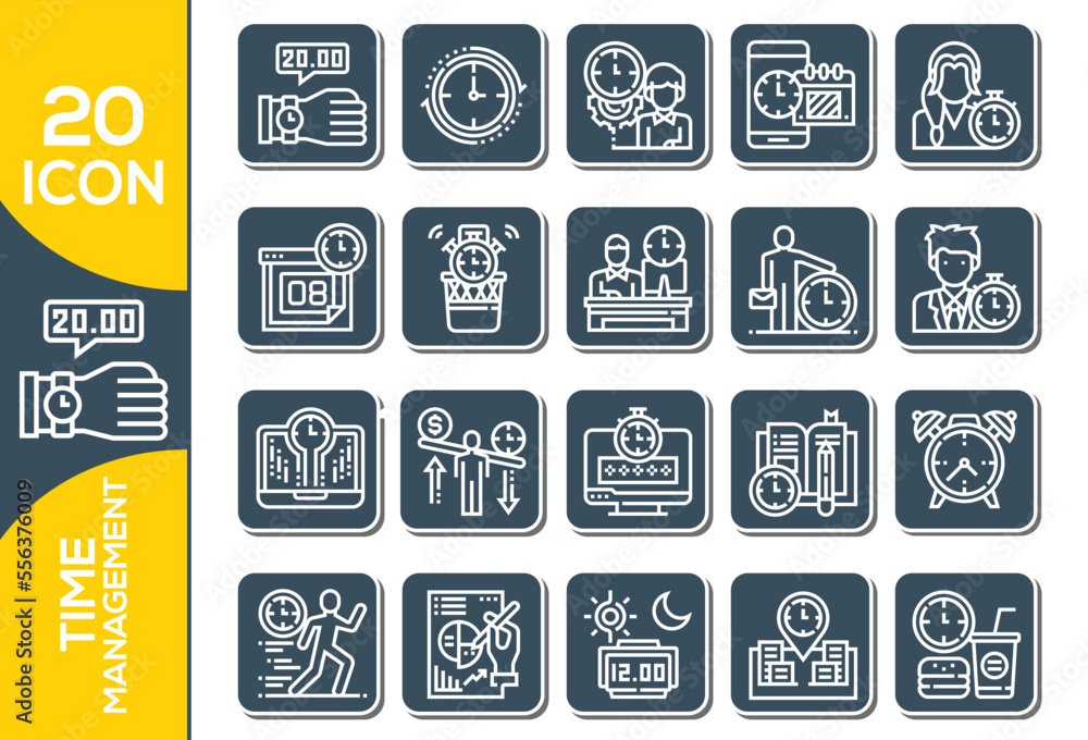 time management icon set design time management icon set design