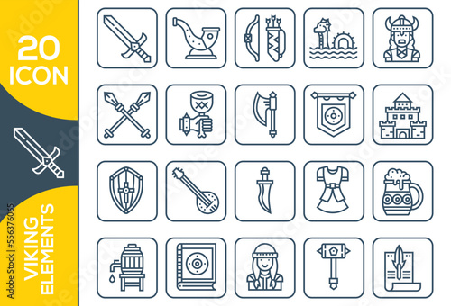 viking elements icon set design 