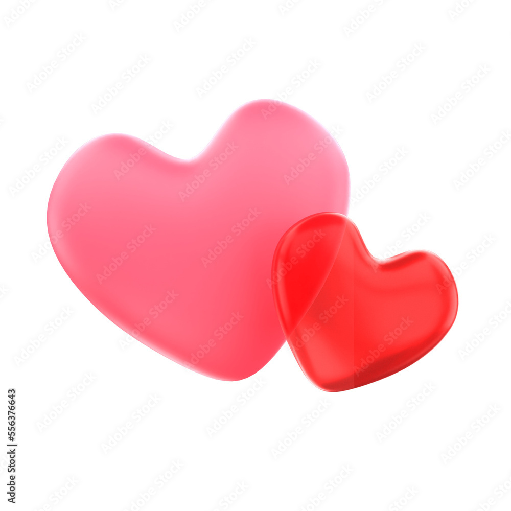3d render heart valentine illustration