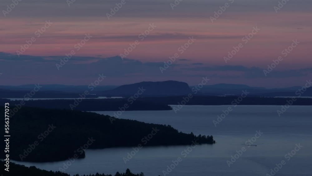 Moosehead Lake during Blue Hour Landscape Aerial Moosehead Lake during Blue Hour Landscape Aerial
