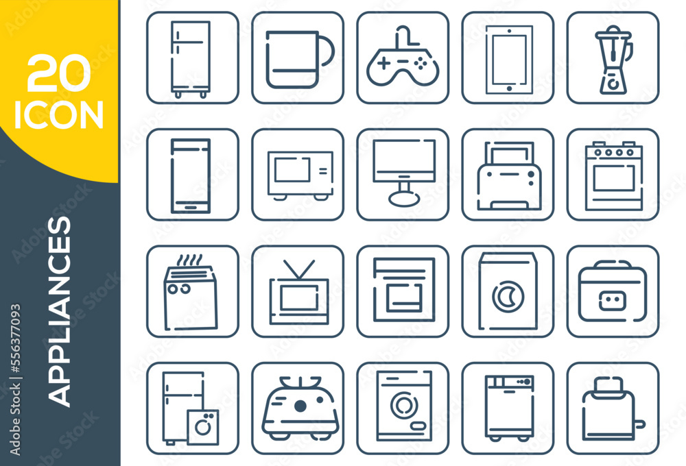 appliances icon set design appliances icon set design