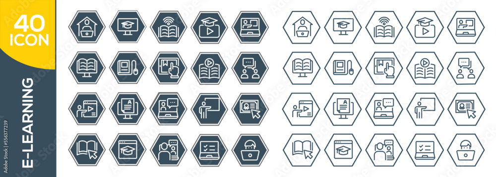 e-learning icon set design e-learning icon set design