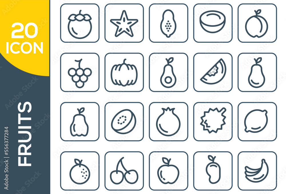FRUITS ICON SET DESIGN FRUITS ICON SET DESIGN