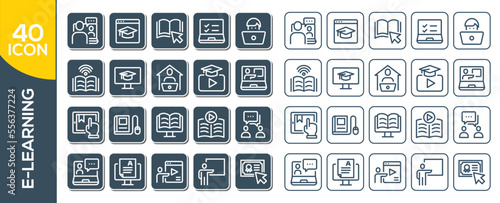 e-learning icon set design