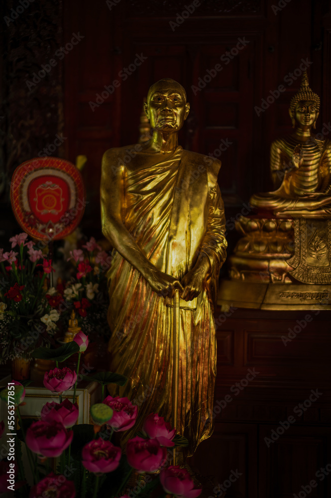 Bangkok, Thailand, August 21, 2022 :  Wat Sangkathan. Standing Buddha image.