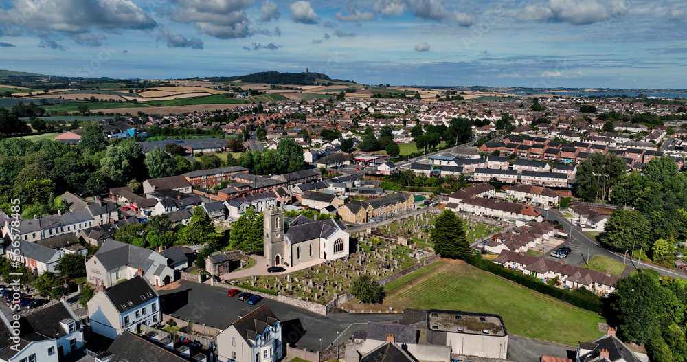 Aerial view of St. Mary's Church of Ireland Comber Newtownards Co Down Northern Ireland