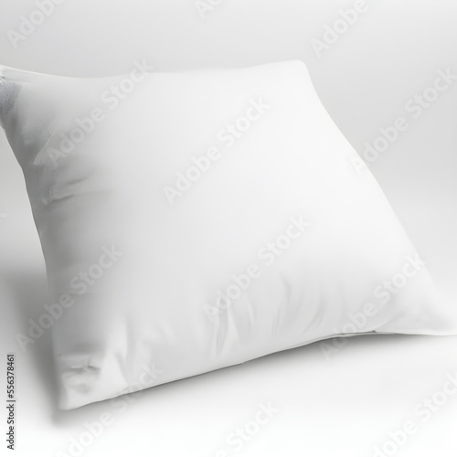 white pillow on a white background. Generative AI.