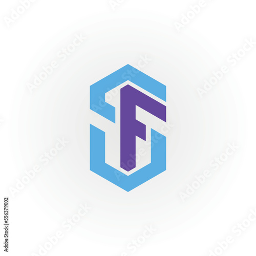 Abstract initial letter FS or SF logo in blue color isolated in white background applied for marketing agency logo also suitable for the brands or companies have initial name SF or FS.