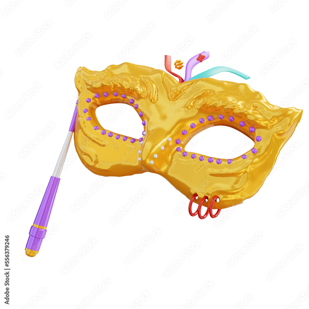 3d illustration mask ornament
