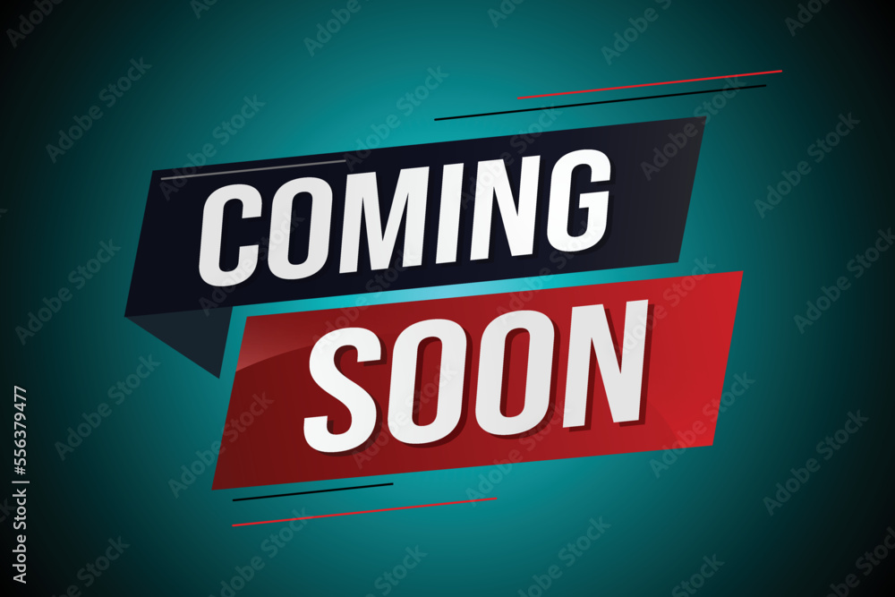 coming soon word concept vector illustration with lines 3d style for social media landing page, template, ui, web, mobile app, poster, banner, flyer, background, gift card, coupon, label, wallpaper