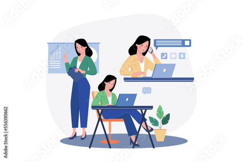 Multitasking Business Woman