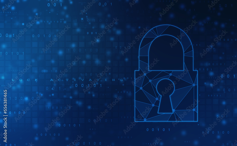 Digital Padlock on abstract technology background, Technology security concept. Modern safety digital background. Protection system, Cyber Security and safety information, personal data concept Digital Padlock on abstract technology background, Technology security concept. Modern safety digital background. Protection system, Cyber Security and safety information, personal data concept