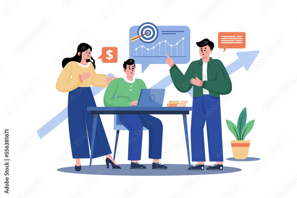 Startup Team Discussing Growth Report Startup Team Discussing Growth Report