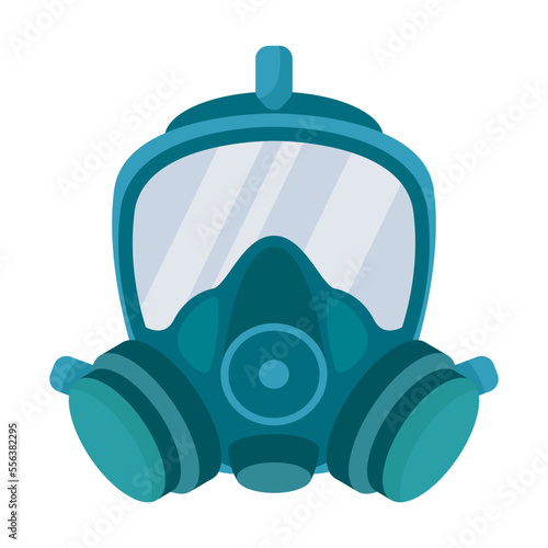 Gas mask cartoon illustration. Respirators for breathing protection or poison masks on white background. Protection from smoke or chemicals. Healthcare, defense concept