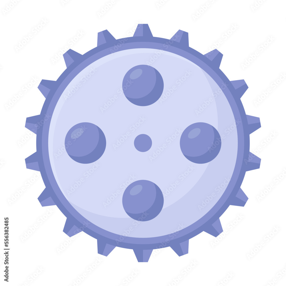 Gear with teeth and central hole for the clock mechanism or engine part