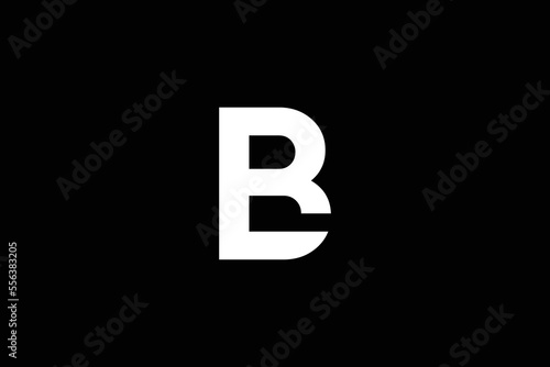 Minimal Awesome Trendy Professional Letter B R Logo Design Template On Black Background
