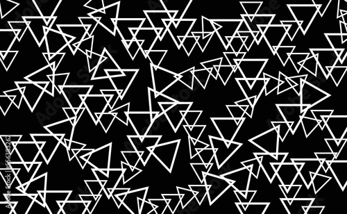 Many white triangles superimposed on a black background.