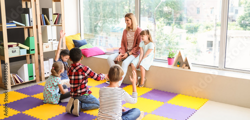 Group of little children wi...