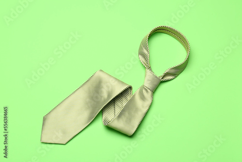 Elegant striped green neckt...